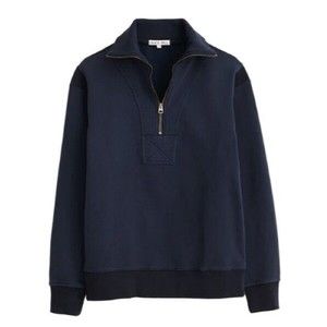 ALEX MILL - Half-Zip Fleece-Back Cotton-Jersey Sweatshirt - Blue size Medium